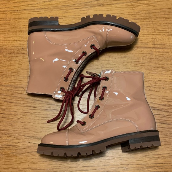 Shiny pink combat boots by AGL Italy - Picture 2 of 10